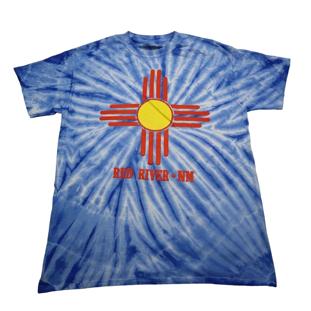 Dyenomite Shirt Mens M Blue Short Sleeve Crew Neck Tie Dye Cotton Casual tee